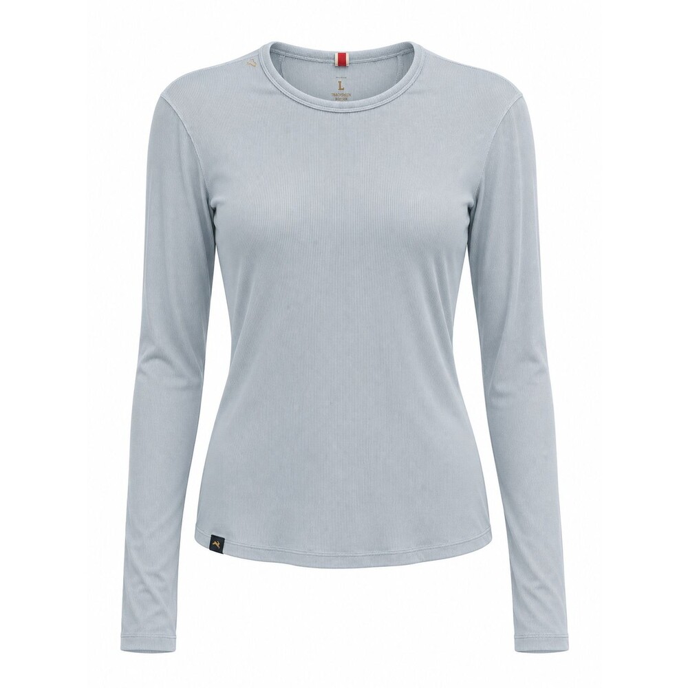 Tracksmith Fieldhouse Ribbed Long Sleeve Sheer Womens Sz L Sheer Blue NWOT